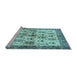 Sideview of Machine Washable Animal Light Blue Traditional Rug, wshtr3929lblu