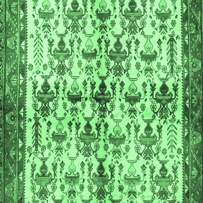 Machine Washable Animal Emerald Green Traditional Area Rugs, wshtr3929emgrn