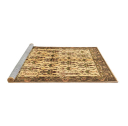 Sideview of Machine Washable Animal Brown Traditional Rug, wshtr3929brn