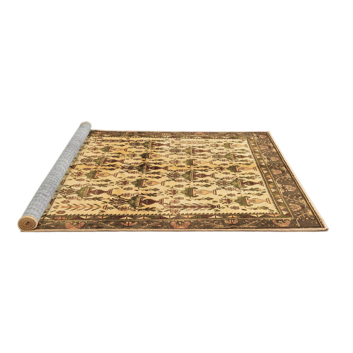 Sideview of Machine Washable Animal Brown Traditional Rug, wshtr3929brn