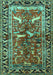 Machine Washable Animal Turquoise Traditional Area Rugs, wshtr392turq