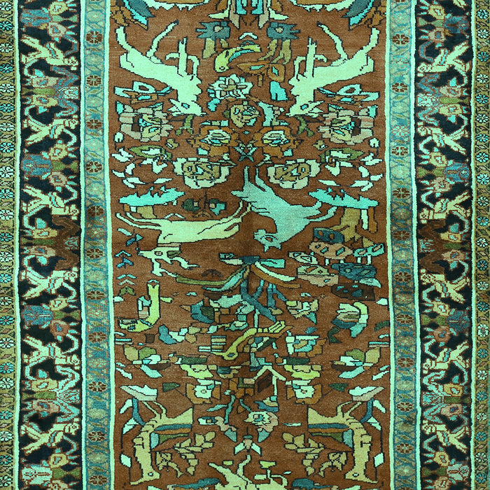 Machine Washable Animal Turquoise Traditional Area Rugs, wshtr392turq