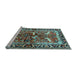 Sideview of Machine Washable Animal Light Blue Traditional Rug, wshtr392lblu