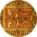 Round Animal Yellow Traditional Rug, tr392yw