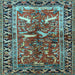 Square Animal Light Blue Traditional Rug, tr392lblu