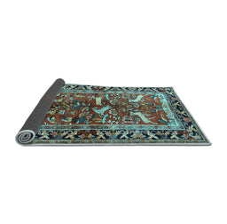 Sideview of Animal Light Blue Traditional Rug, tr392lblu