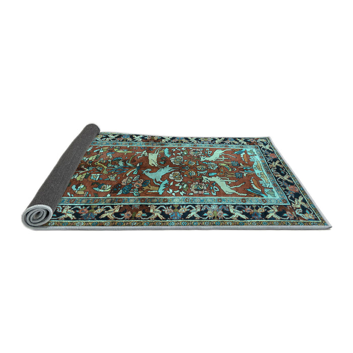 Sideview of Animal Light Blue Traditional Rug, tr392lblu