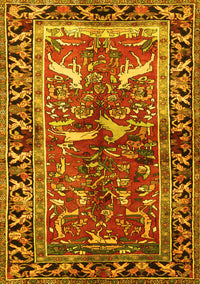 Animal Yellow Traditional Rug, tr392yw