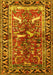 Animal Yellow Traditional Rug, tr392yw