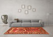 Machine Washable Animal Orange Traditional Area Rugs in a Living Room, wshtr392org