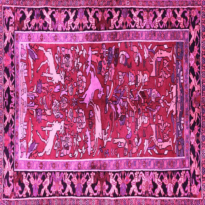 Square Machine Washable Animal Pink Traditional Rug, wshtr392pnk