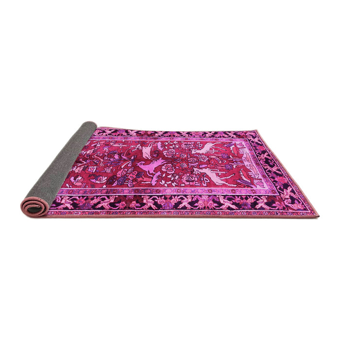 Sideview of Animal Pink Traditional Rug, tr392pnk