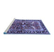 Sideview of Machine Washable Animal Blue Traditional Rug, wshtr392blu