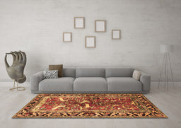 Machine Washable Animal Brown Traditional Rug in a Living Room,, wshtr392brn