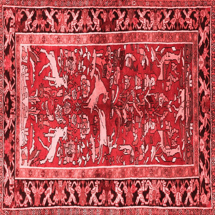 Machine Washable Animal Red Traditional Rug, wshtr392red