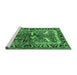 Sideview of Machine Washable Animal Emerald Green Traditional Area Rugs, wshtr392emgrn