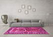 Machine Washable Animal Pink Traditional Rug in a Living Room, wshtr392pnk