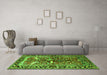 Machine Washable Animal Green Traditional Area Rugs in a Living Room,, wshtr392grn