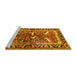 Sideview of Machine Washable Animal Yellow Traditional Rug, wshtr392yw