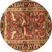 Round Animal Brown Traditional Rug, tr392brn