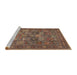 Sideview of Machine Washable Traditional Orange Brown Rug, wshtr393