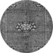 Machine Washable Medallion Gray Traditional Rug, wshtr3930gry