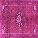 Square Medallion Pink Traditional Rug, tr3930pnk