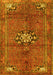 Machine Washable Medallion Yellow Traditional Rug, wshtr3930yw