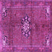 Square Medallion Purple Traditional Rug, tr3930pur