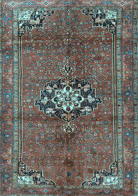 Medallion Light Blue Traditional Rug, tr3930lblu