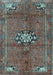 Medallion Light Blue Traditional Rug, tr3930lblu