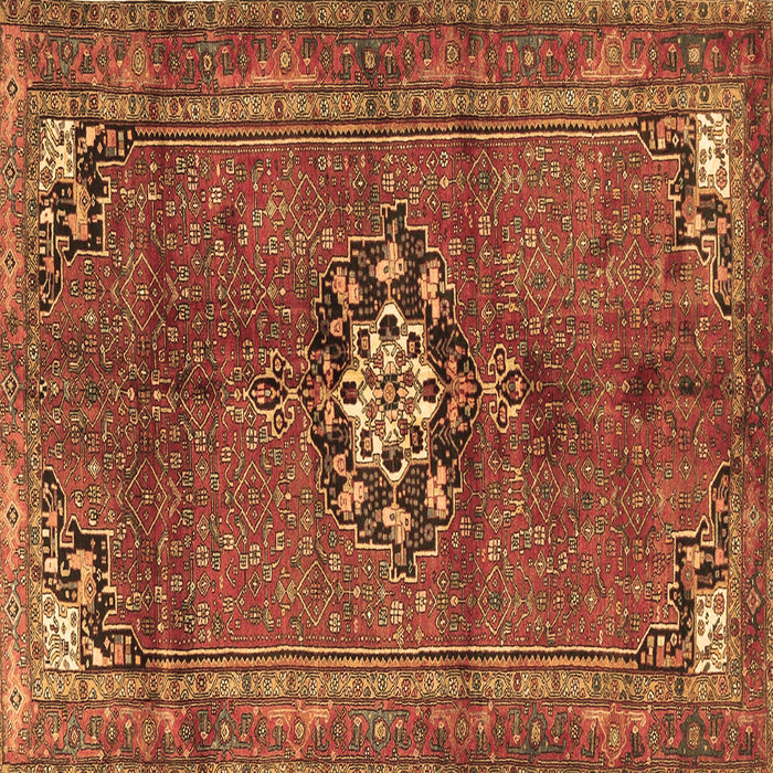 Square Machine Washable Medallion Brown Traditional Rug, wshtr3930brn