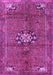Machine Washable Medallion Purple Traditional Area Rugs, wshtr3930pur