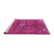 Sideview of Machine Washable Medallion Pink Traditional Rug, wshtr3930pnk