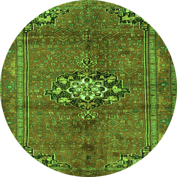 Machine Washable Medallion Green Traditional Area Rugs, wshtr3930grn