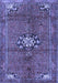 Machine Washable Medallion Blue Traditional Rug, wshtr3930blu