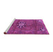 Sideview of Machine Washable Medallion Purple Traditional Area Rugs, wshtr3930pur