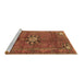 Sideview of Machine Washable Medallion Brown Traditional Rug, wshtr3930brn