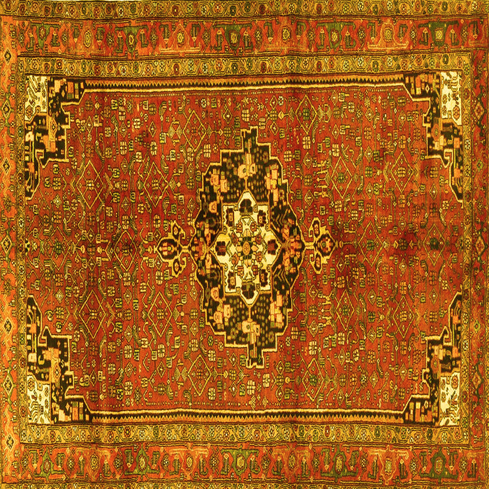 Square Medallion Yellow Traditional Rug, tr3930yw