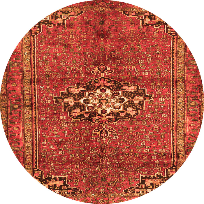 Machine Washable Medallion Orange Traditional Area Rugs, wshtr3930org