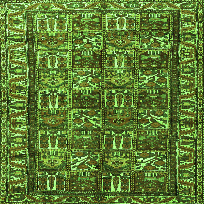Serging Thickness of Persian Green Traditional Rug, tr3931grn