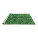 Sideview of Machine Washable Persian Emerald Green Traditional Area Rugs, wshtr3931emgrn