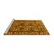 Sideview of Machine Washable Persian Yellow Traditional Rug, wshtr3931yw