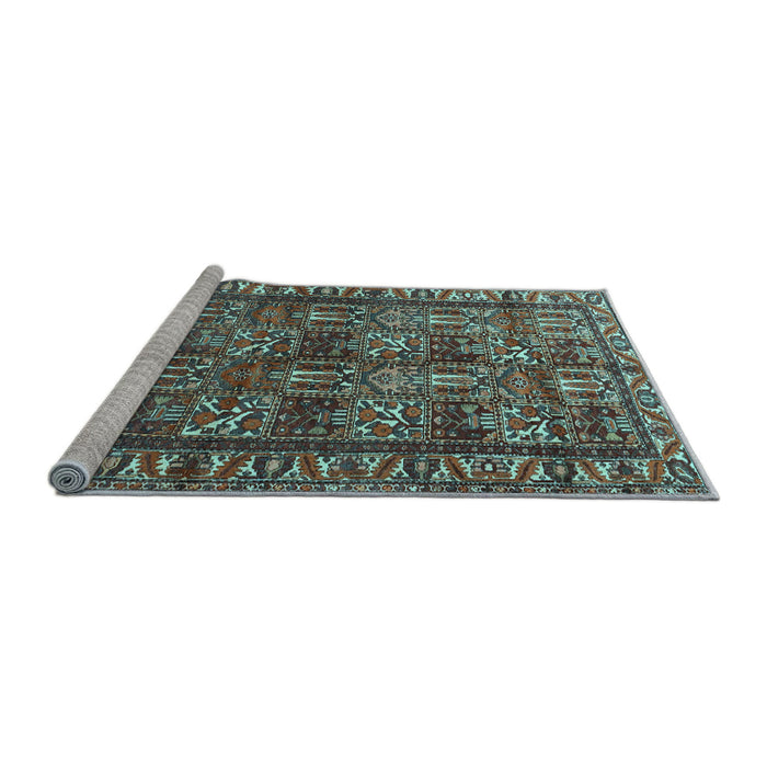 Sideview of Machine Washable Persian Light Blue Traditional Rug, wshtr3931lblu