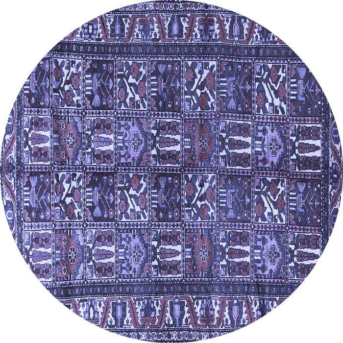 Round Persian Blue Traditional Rug, tr3931blu