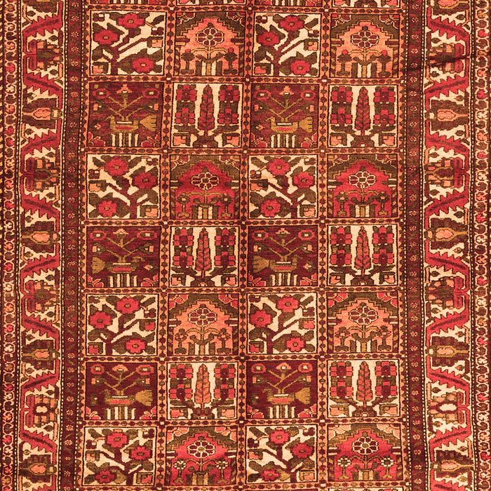Serging Thickness of Machine Washable Persian Orange Traditional Area Rugs, wshtr3931org