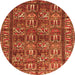 Machine Washable Persian Orange Traditional Area Rugs, wshtr3931org