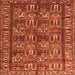 Round Machine Washable Persian Orange Traditional Area Rugs, wshtr3931org