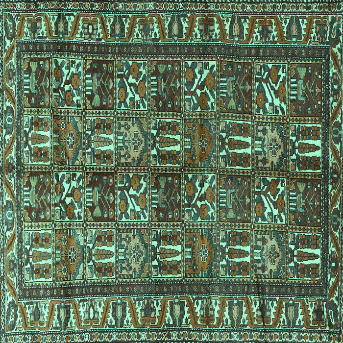 Square Persian Turquoise Traditional Rug, tr3931turq