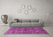 Machine Washable Persian Purple Traditional Area Rugs in a Living Room, wshtr3931pur